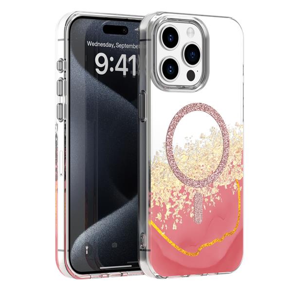 Nakładka Epoxy Mag do iPhone 15 Pro 6,1" różowa