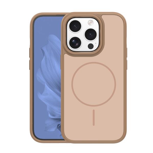 Nakładka Frame Thin Mag do iPhone 15 Pro 6,1" brązowa