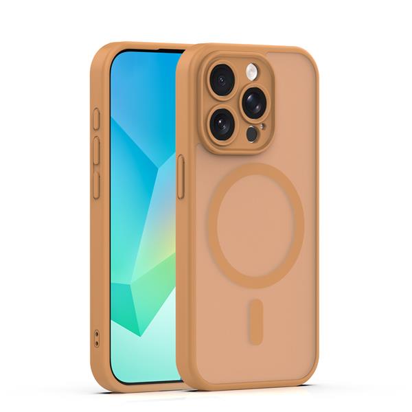 Nakładka Mag Matt do iPhone 15 Pro 6,1" brązowa camera protection