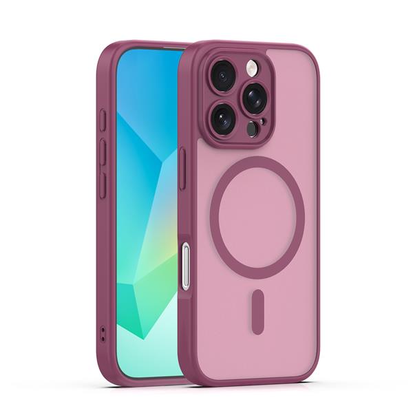 Nakładka Mag Matt do iPhone 16 Pro 6,3" bordowa camera protection