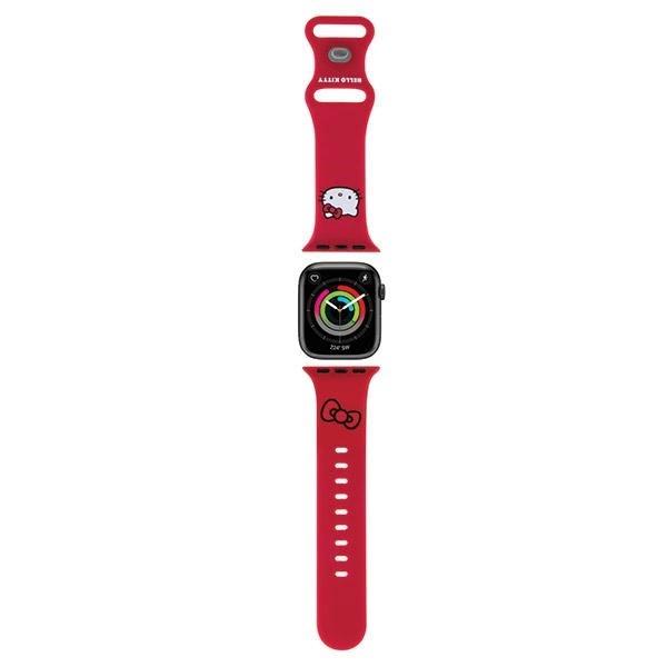 Pasek Hello Kitty Silicone Kitty Head na Apple Watch 38/40/41mm - czerwony