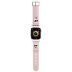 Pasek Karl Lagerfeld 3D Rubber Karl&Choupette Heads na Apple Watch 42/44/45/49mm - różowy