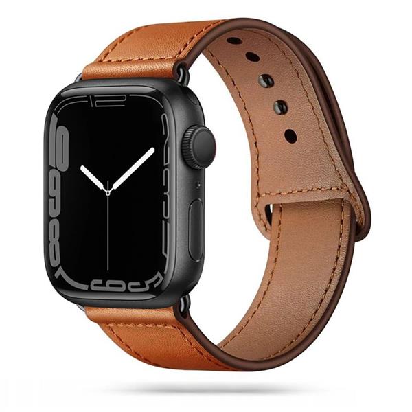 Pasek Tech-Protect LeatherFit na Apple Watch 42 / 44 / 45 / 49 mm - brązowy