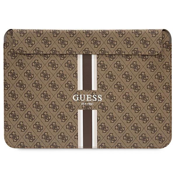 Pokrowiec Guess 4G Printed Stripes na laptopa 14" - brązowy