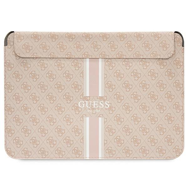 Pokrowiec Guess 4G Printed Stripes na laptopa 16" - różowy