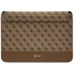 Pokrowiec Guess 4G Stripe Metal Logo na laptopa 14" - brązowy