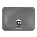 Pokrowiec Karl Lagerfeld Saffiano Ikonik Karl na laptopa 16'' - srebrny