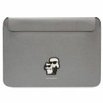 Pokrowiec Karl Lagerfeld Saffiano Karl&Choupette na laptopa 16" - srebrny