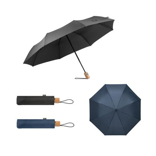 RIVER. Składany parasol pongee poliestru pochodzącego (100% rPET) 190T z automatycznym otwieraniem i zamykaniem