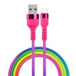 Setty kabel USB - USB-C 1,2 m 2,1A KNA-C-1.22.113 tęczowy