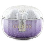 Słuchawki Bluetooth TWS Guess Glitter Gradient ze stacją dokującą - fioletowe