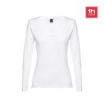 THC BUCHAREST WOMEN WH. T-shirt damski z długim rękawem taliowany