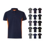 VL SUPAY. Dwukolorowa koszulka polo piqué (180 g/m2), krótki rękaw, bawełna (60%) i poliester (40%)