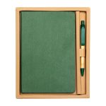 Zestaw upominkowy notes z długopisem Forest, zielony
