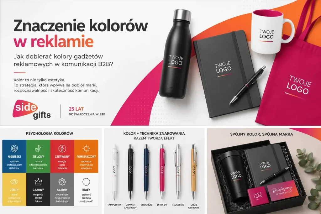 Gadżety reklamowe od SIDE Gifts - kolory, które pasują do marki