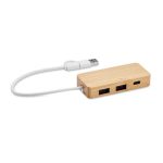 3-portowy bambusowy hub USB - MO2143-40