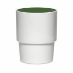 Barista biały-ciemny zielony - KUBEK BARISTA