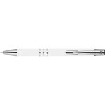 Długopis z aluminium z recyklingu półżelowy soft touch DUNMORE - biały