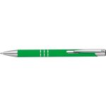 Długopis z aluminium z recyklingu półżelowy soft touch DUNMORE - zielony