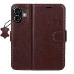 Etui skórzane Smart Luxe do iPhone 16 6,1" brązowe