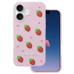 Nakładka Strawberry do iPhone 16 6,1" różowa