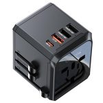 Yesido MC24 Uniwersalny Adapter UK/EU/US /AUS Max 8A (3xUSB+USB-C) BLACK / CZARNY