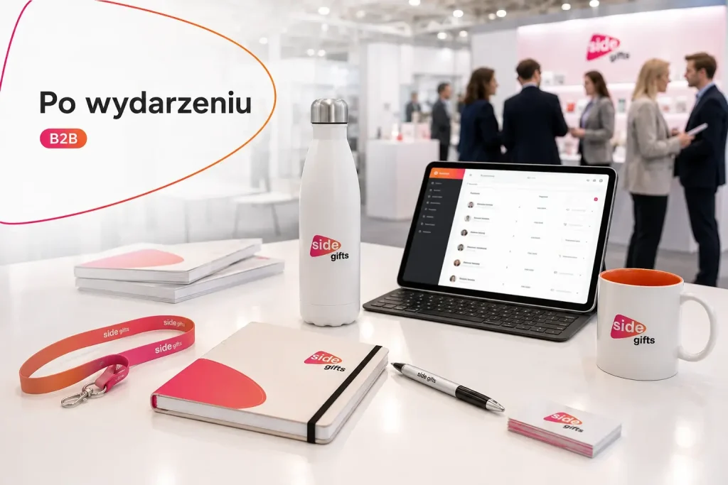 Materiały i gadżety reklamowe wspierające follow-up po targach i konferencjach B2B.