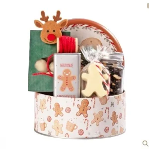 Puszka Pan Ciasteczko Mini Xmas NAS0622 — świąteczny zestaw słodyczy i herbaty w metalowej puszce