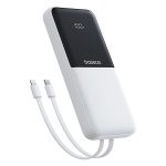Powerbank Baseus Lipow 10000mAh 22,5W z dwoma wbudowanymi kablami (z kablem Baseus Simple USB-A - USB-C 3A 20cm) - biały