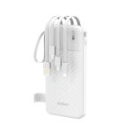 Powerbank Dudao K11 10000mAh z wbudowanymi kablami - biały