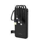 Powerbank Dudao K11 10000mAh z wbudowanymi kablami - czarny