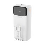 Powerbank Dudao K15Max 30000mAh PD 22.5W z kablami USB-C i Lightning - biały