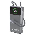 Powerbank Dudao K31 Pro 45W 20000mAh z wbudowanym zwijanym kablem USB-C - szary