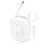 Powerbank Dudao K32 22,5W 10000 mAh z wbudowanym kablem USB-C/Lightning - biały
