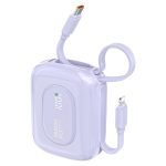 Powerbank Dudao K32 22,5W 10000 mAh z wbudowanym kablem USB-C/Lightning - fioletowy
