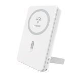 Powerbank magnetyczny Dudao K14S+ 10000mAh 22.5W USB-A + USB-C kompatybilny z MagSafe z podstawką - biały