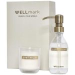 Wellmark Discovery dozownik mydła w płynie o pojemności 250 ml i zestaw świec zapachowych 150 g