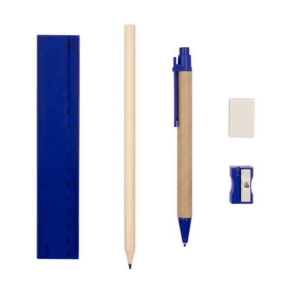 Zestaw szkolny, piórnik, ołówek, długopis, linijka, gumka i temperówka | Tobias-2655498
